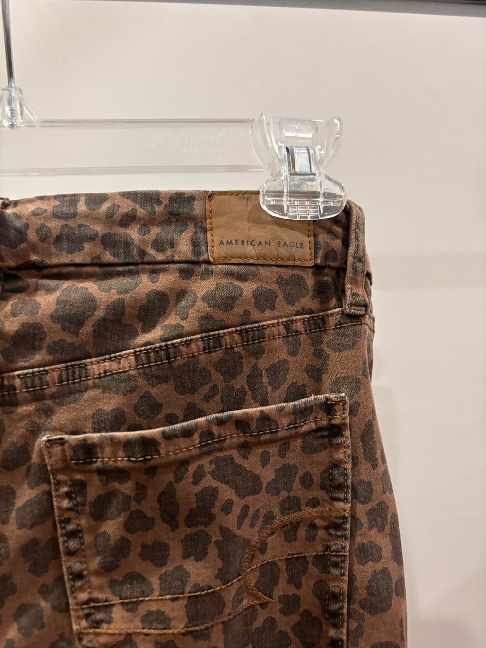 American Eagle Tan and Dark Brown Leopard Stretch Jeans - Picture 5 of 5